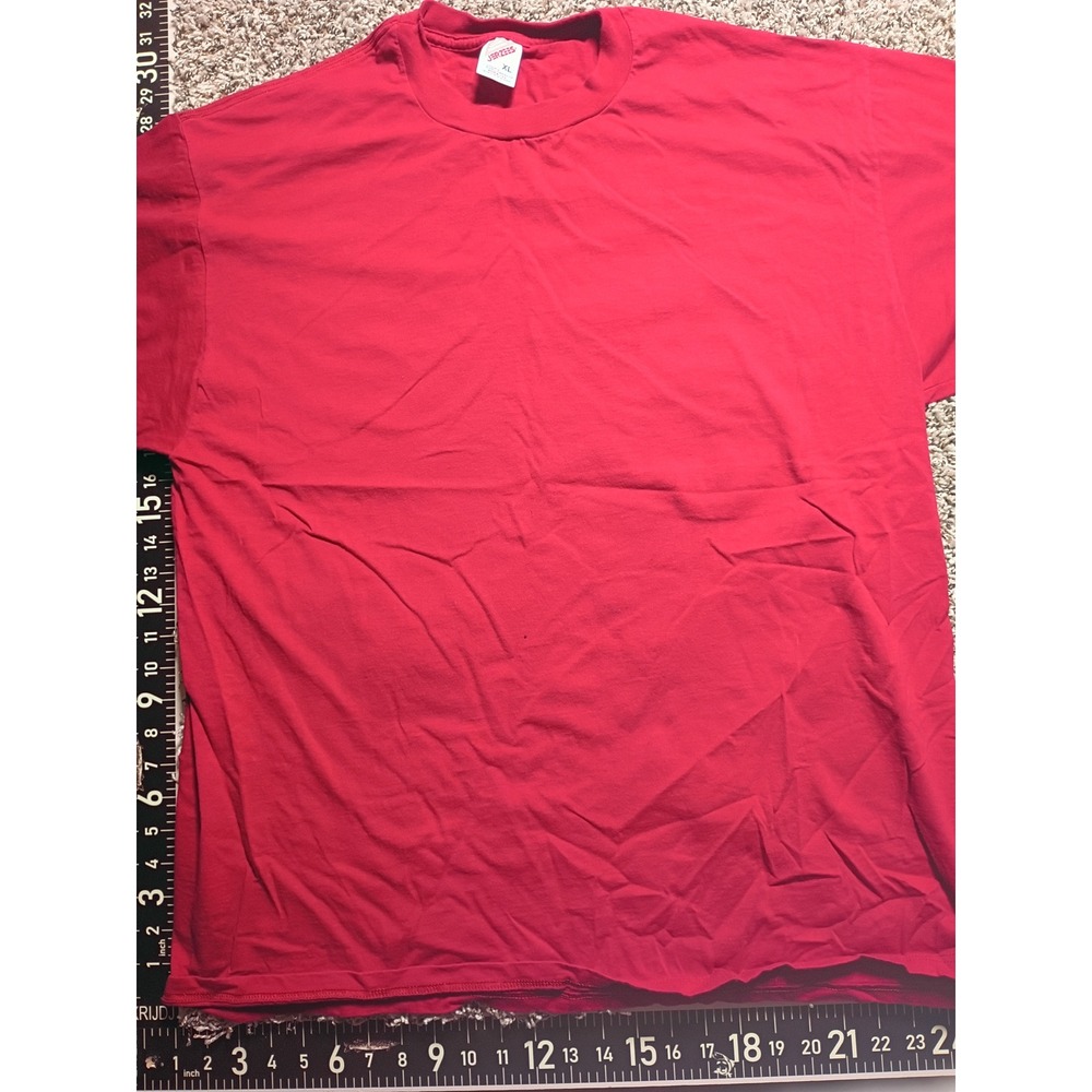 Vintage Jerzees Blank T Shirt Red XL Single Stitch Made in USA 90s Cotton Tee
